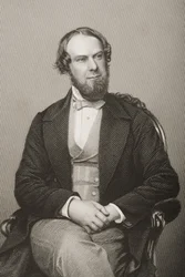 John Wodehouse (1826-1902) 1:e earl av Kimberley, graverad av D.J. Pund från ett fotografi, från 